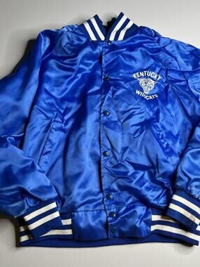 Vintage Kentucky Wildcats Jacket Mens Large Blue NCAA Basketball ARTEX Satin 90s